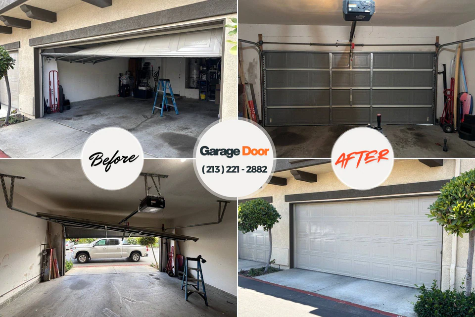 Before and after: garage door repair Warm Beach, WA